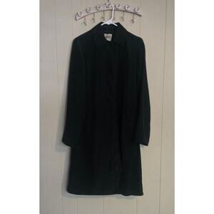 Hilary Radley Black Hidden Snap Trench Coat Ladies XS